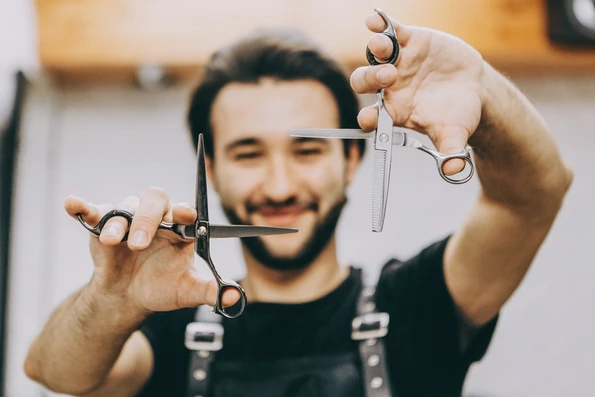Man with scissors